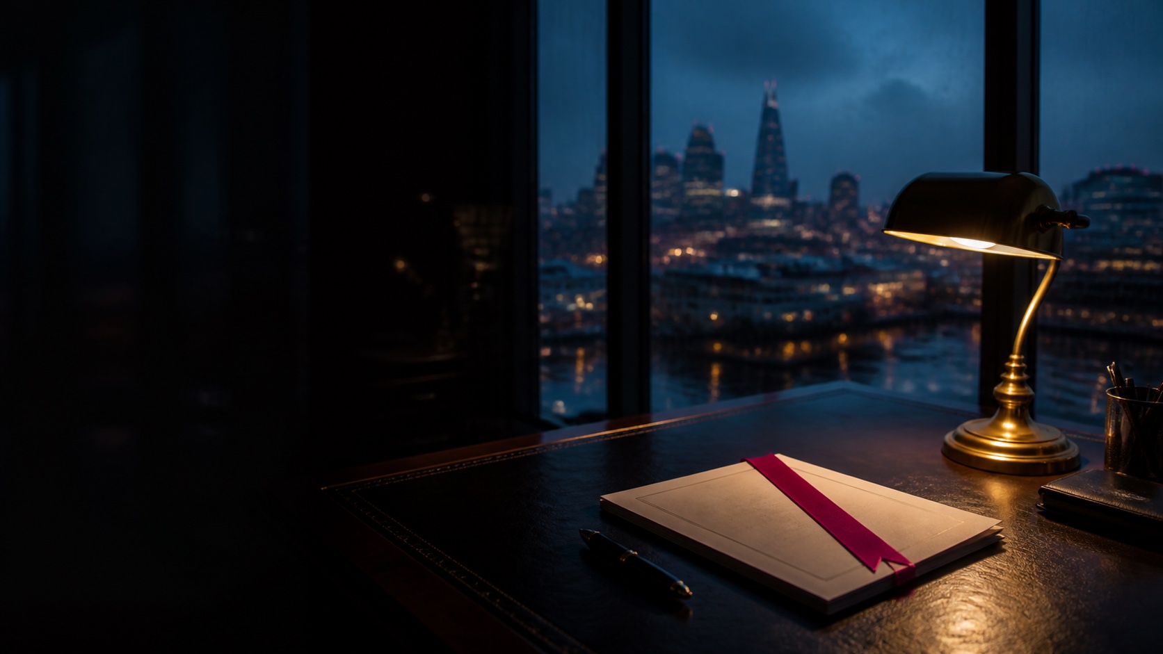 An investment adviser's desk with a client brief and a market screen