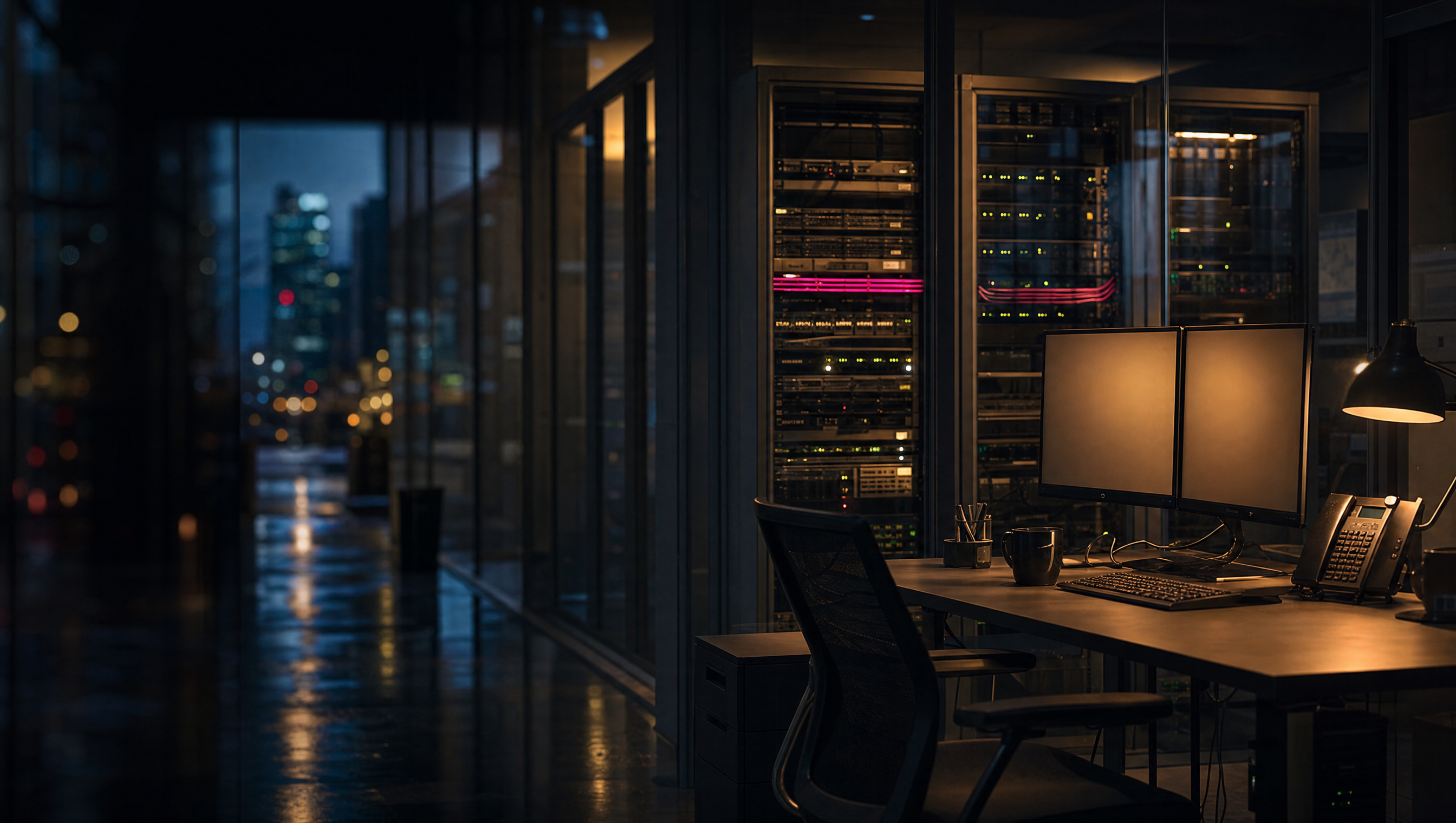 A managed service provider's operations centre, screens tracking client systems